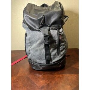 NIKE JORDAN  BACKPACK 9A1876-042 GREY/Black/Red LAPTOP STORAGE SHOE POCKET